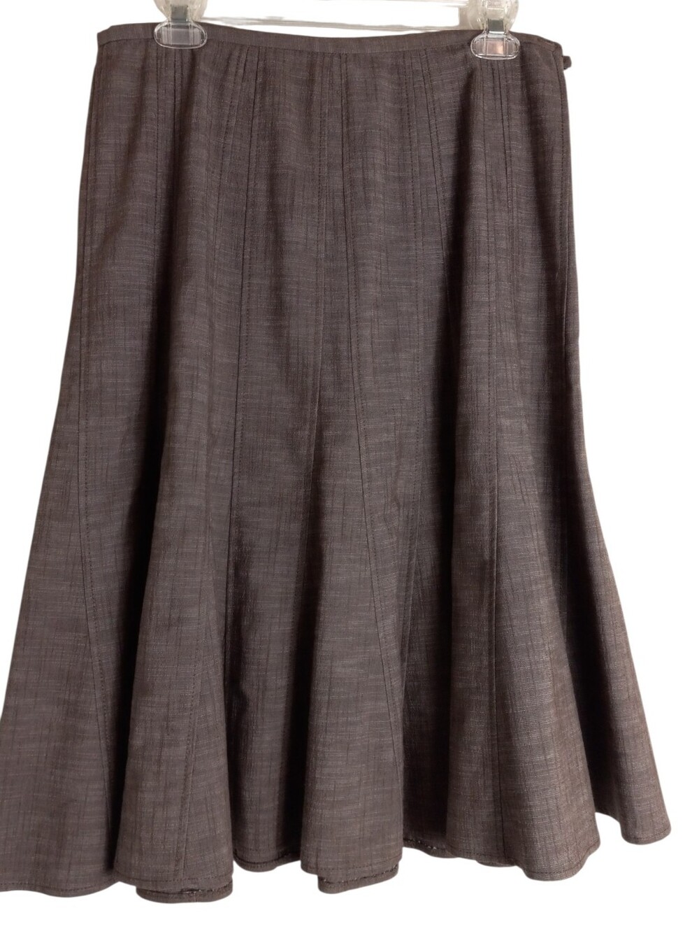 dressbarn Heather Brown Textured Circle Skirt Size 8